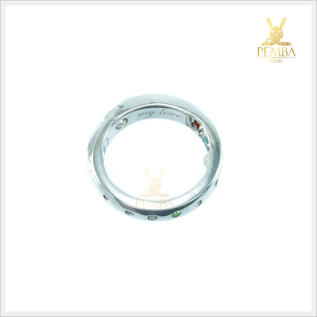 แหวนนพเก้าแท้ ตามตำราโบราณ เงินแท้925 ชุบทองคำขาว ฝังใต้ท้องแหวน