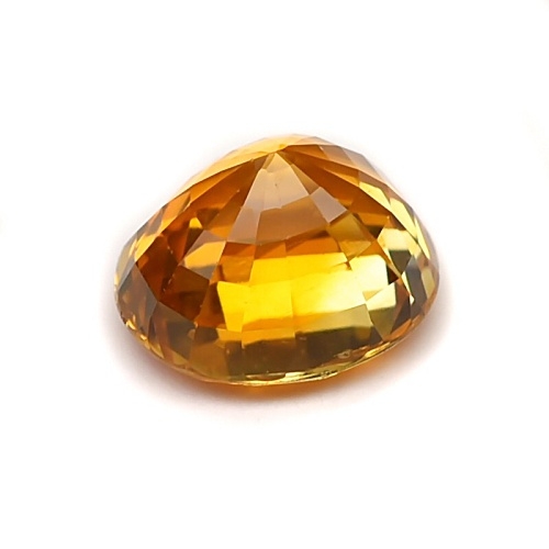 ***Rare Item Natural Ceylon Yellow Sapphire พลอยบุษราคัมซีลอน เผาเก่า รูปไข่ น้ำหนัก 8.39 กะรัต สีเหลืองส้มเกือบแม่โขง