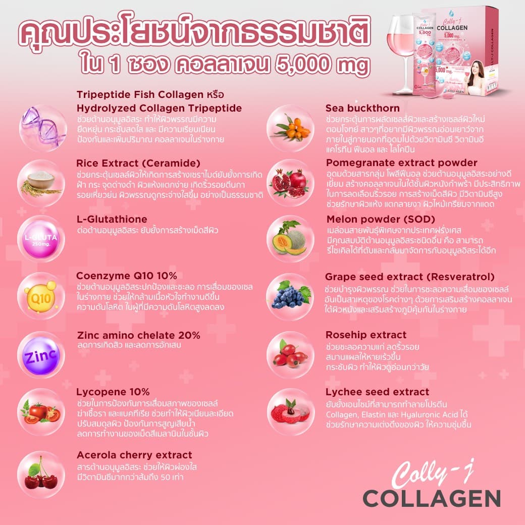 ส่วนผสม สรรพคุณ colly-j collagen คอลลี่เจ คอลลาเจน อินวีโก้ invigo เจี๊ยบ พิจิตตรา