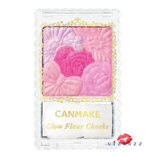 Canmake Glow Fleur Cheeks # 08 Fuchsia Berry Fleur โทนชมพูใส บลัชออนตัวใหม่ล่าสุด เนื้อฝุ่น พร้อมแปรงสีขาวในตลับ