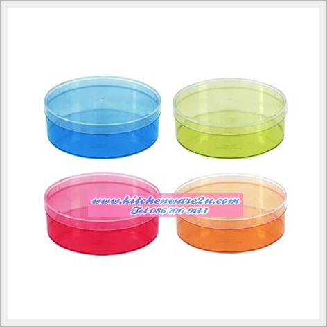 P06612 กล่องกลมสีใส ฝาเรียบ 205 (16.7 x 16.7 x 5.5 cm)(ราคาส่งต่อ 1 โหล: 12 ใบ)