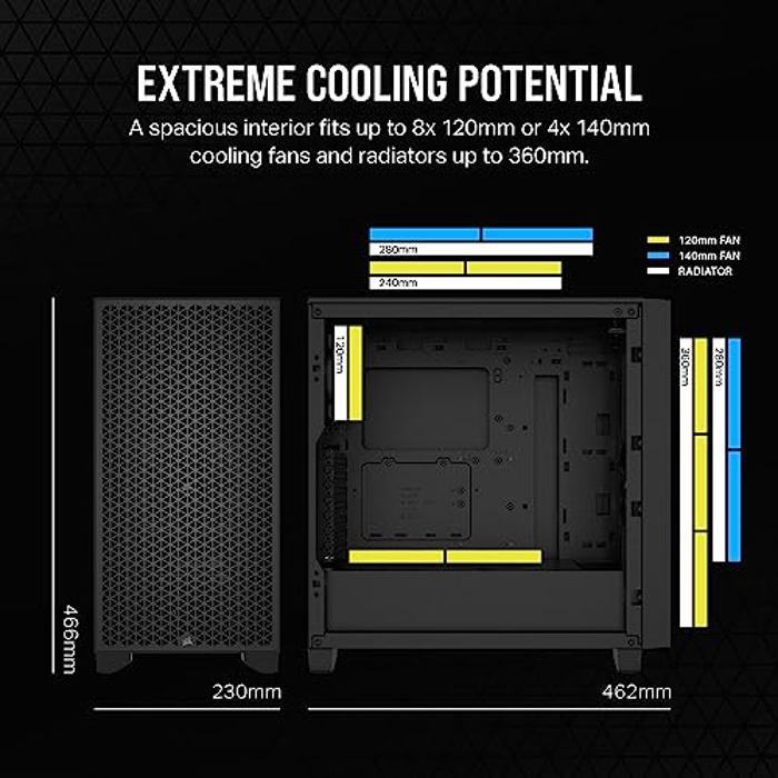 CASE CORSAIR 3000D AIRFLOW TEMPERED GLASS BLACK WHITE