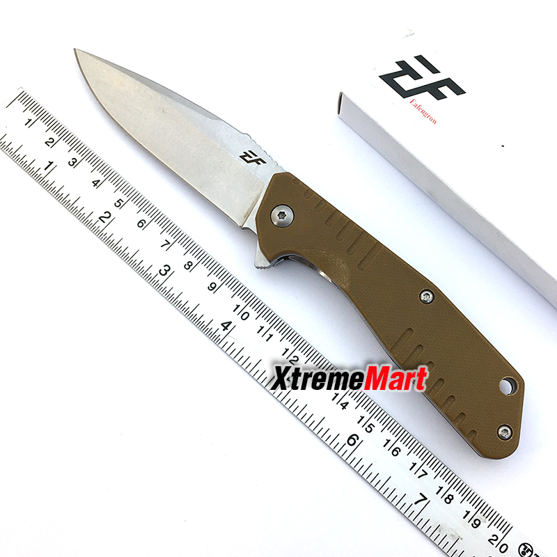 มีดพับ Eafengrow 02BS ใบเงิน stonewash D2 Blade Pocket Knives G10 Handle ด้ามน้ำตาล (เล่มละ)