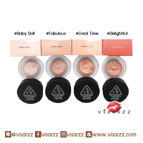 (เลือกสีด้านใน) 3CE Pot Eye Shadow 3g กลิ๊ตเตอร์ทาตาเนื้อมูสนุ่ม ทาง่าย วิ้งจะไม่หลุดร่วงกระจาย เกาะผิวเปลือกตาโดยไม่แตกเป็นชั้นๆ