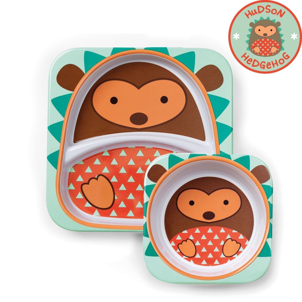 จานและชามบรรจุอาหารสุดน่ารัก Skip Hop รุ่น Zoo Melamine Set (Hedgehog)