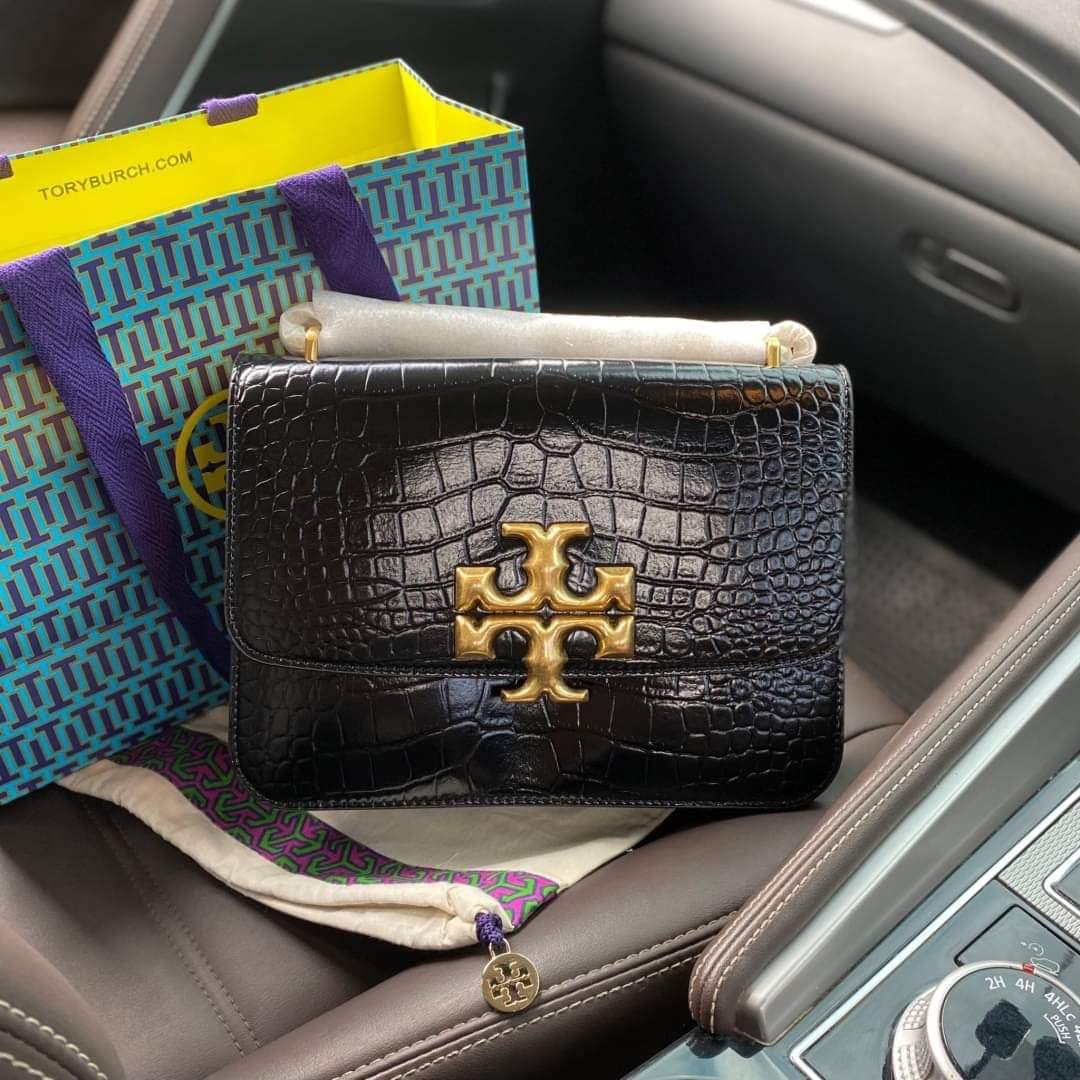 Tory Burch Eleanor Crocodile-Embossed Chain Shoulder Bag (แอดไลน์ก่อนสั่งซื้อ)