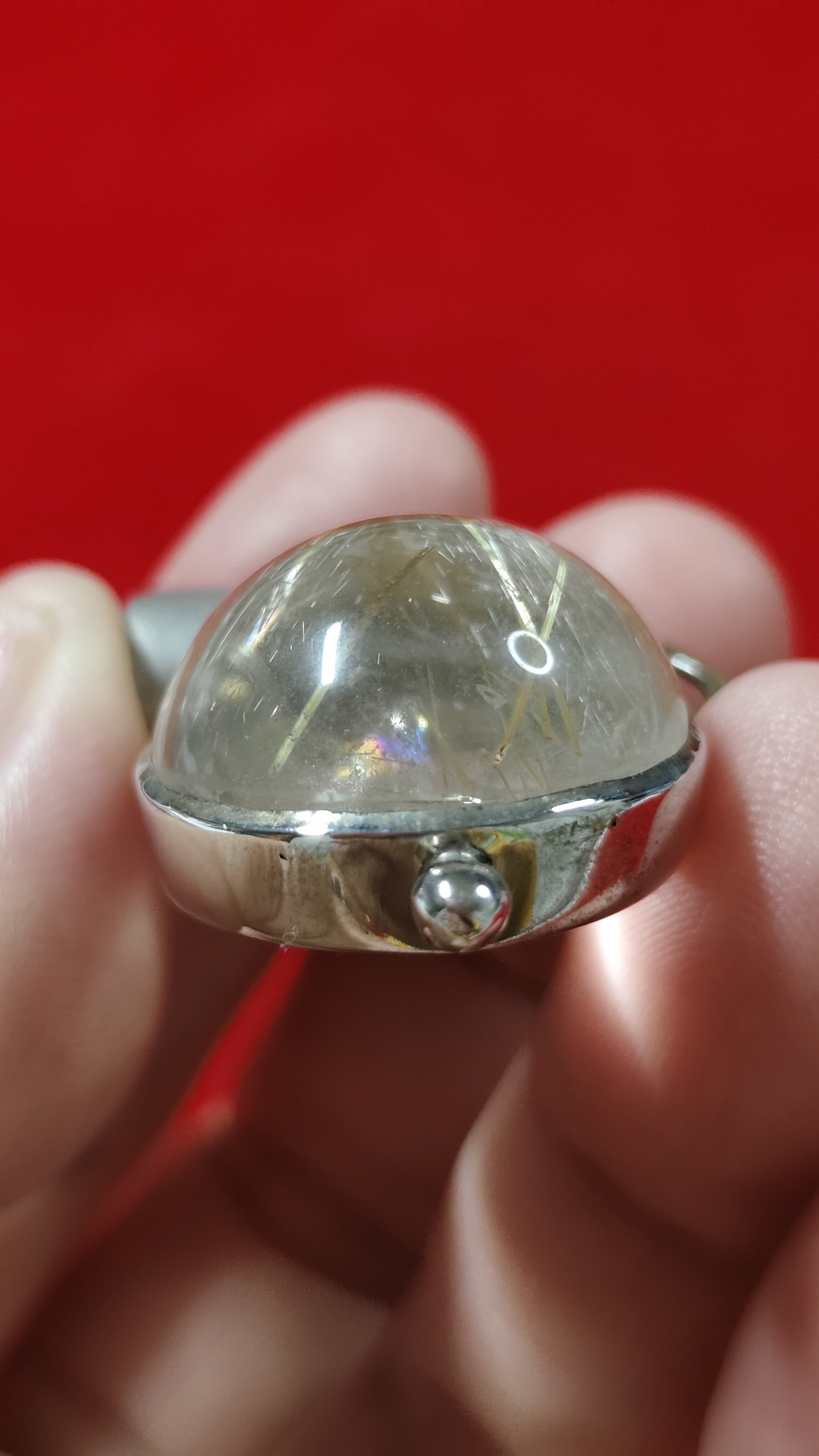 #จี้หินไหมทองมีประกายรุ้ง รหัสC-036