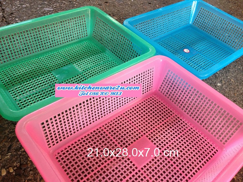 P07347 ตะแกรงเหลี่ยม เกรดเอ 21.0x28.0x7.0 cm 434 (ราคาส่งต่อ 12 โหล: 144 ใบ: เฉลี่ย 110 บาท/โหล)