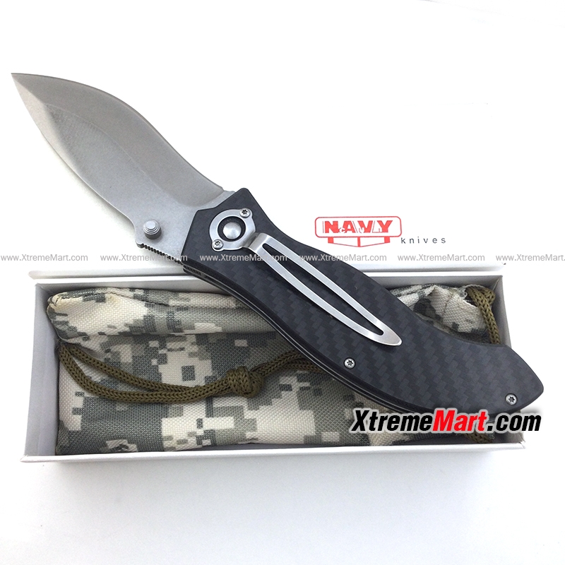 มีดพับ NAVY รุ่น K-630CF Liner Lock 440C stainless steel Folding Knife(Carbon Fiber)