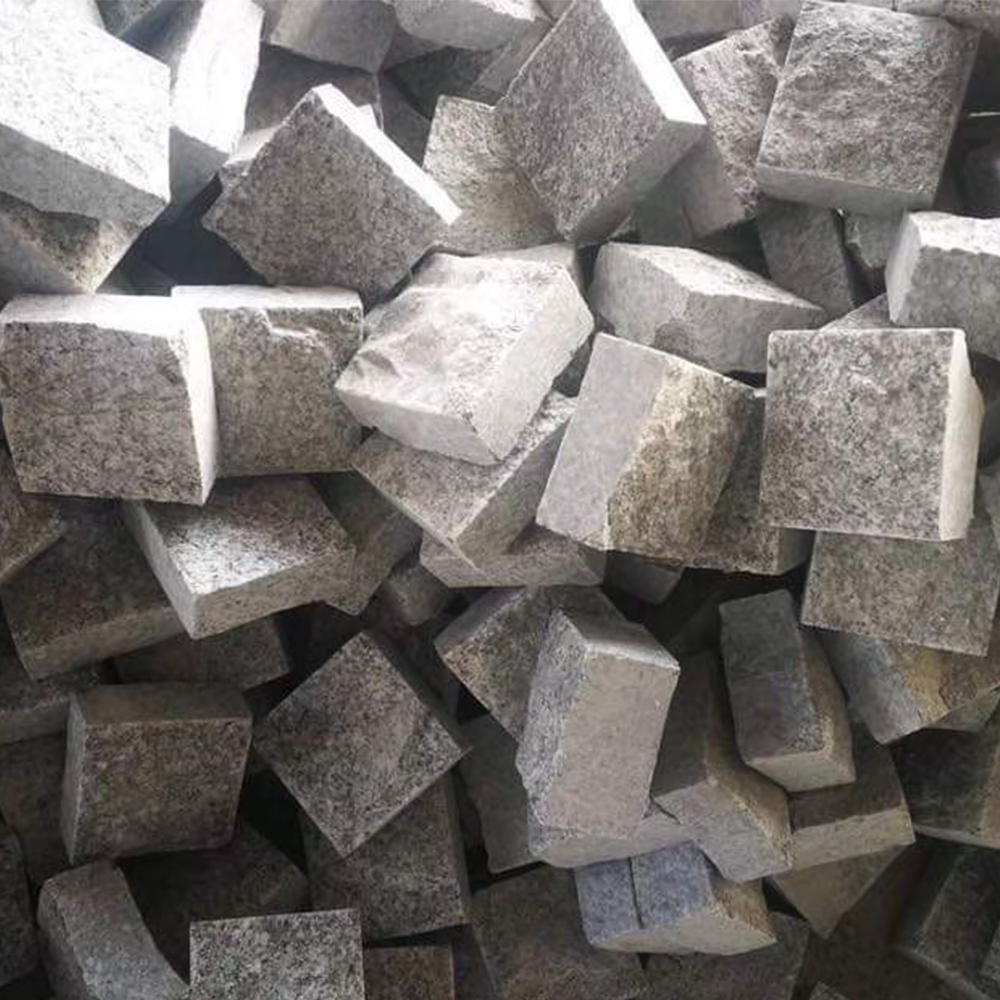 cobble stone หินแกรนิตขาวไข่มุก White Pearl Granite พื้นผิว พ่นไฟปั่นแปรง