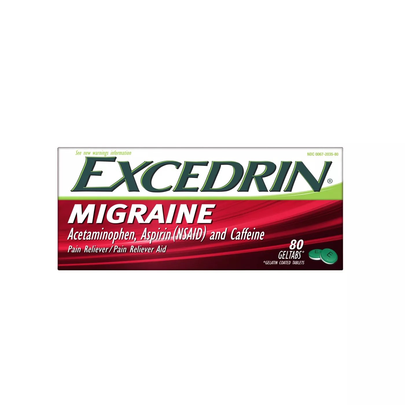 ยาบรรเทาอาการปวดไมเกรนชนิดเจลแท็ป gsk Excedrin Migraine Geltabs (80 Geltabs)