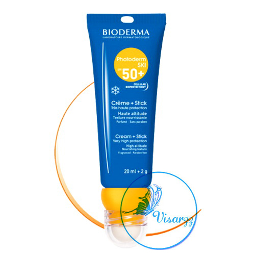Bioderma Photoderma SKI SPF 50+ Cream + Stick 20 ml + 2 g กันแดดสูตรอ่อนโยนสำหรับผิวบอบบางแพ้ง่าย มีทั้งสูตรน้ำและเนื้อบาล์มรวมไว้ในหลอดเดียว