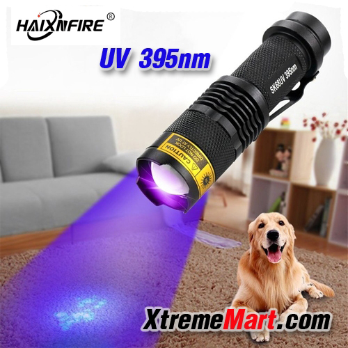 ไฟฉาย mini UV Haixnfire รุ่น SK68 UV 395nm flashlight ซูมได้