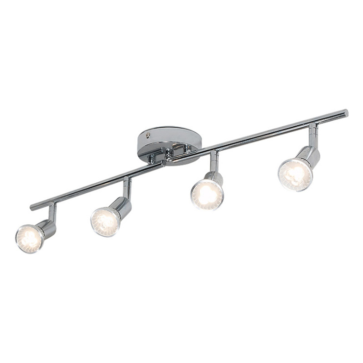 โคมไฟ Spotlights ติดเพดาน ติดกำแพง ติดหน้ากระจก สีเงินเงา ไฟ 4 ดวง แขนปรับได้ [BGSP12]