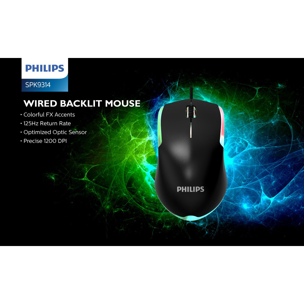 โปร USB Optical Mouse PHILIPS GAMING SPK9314 # mouse gaming