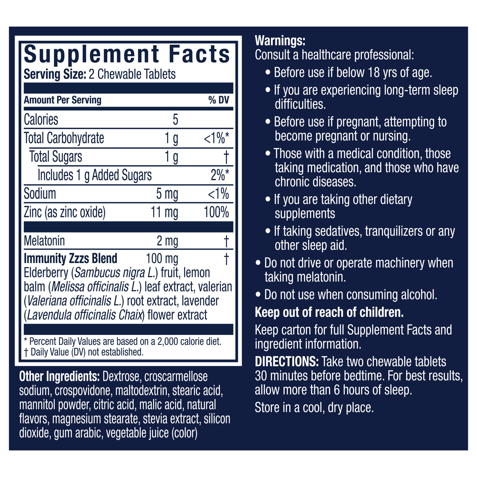 วิตามินช่วยการนอนหลับพร้อมเสริมภูมิคุ้มกัน Vicks Immunity Zzzs Immume Support Chewable Tablets