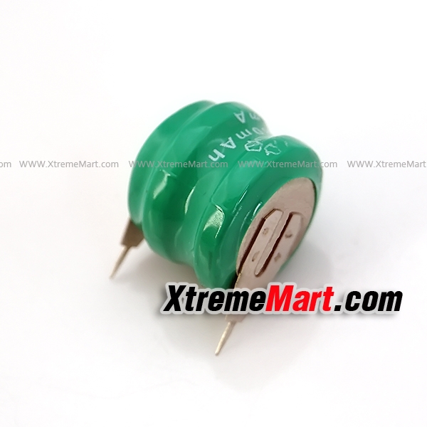 ถ่านกระดุมมีขา 2.4V 80mAh NI-MH Ni MH Batteries With 2-Pins Rechargeable Button Cell Battery for Clock memory