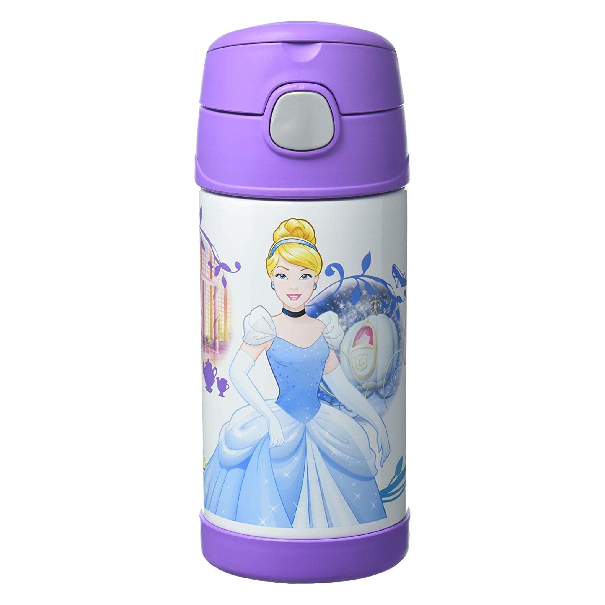 กระติกน้ำสเตนเลสรักษาอุณหภูมิ Thermos FUNtainer Vacuum Insulated Stainless Steel Bottle 12OZ (Disney Princess Purple & White)
