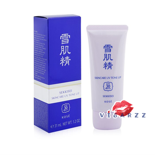 (ไซส์จร่ิง 31mL เคาท์เตอร์ไทย) Kose Sekkisei Skincare UV Tone Up SPF 30+/PA+++ กันแดดโทนอัพจากแบรนด์โคเซ่ เนื้อน้ำนมสีม่วงลาเวนเดอร์ ช่วยปรับสีผิวให้สว่างขึ้น ทั้งยังเกลี่ยง่าย ซึมไว