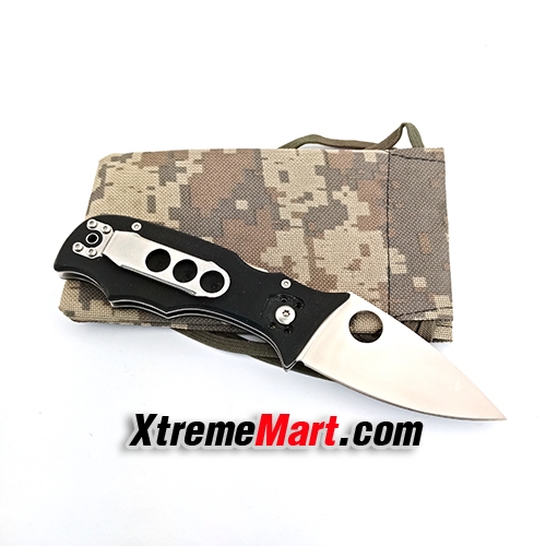 มีดพับ NAVY รุ่น K607 พร้อมซองไนล่อน ระบบ Compression Lock Stainless Steel Folding Knife (สีดำ)