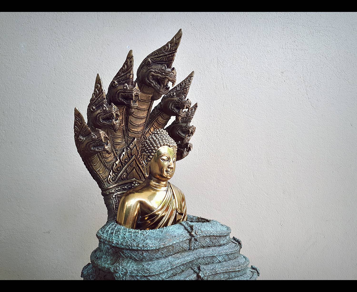 รูปหล่อ พระพุทธเจ้า ปางพระนาคปรก (พญานาค7หัว) เนื้อทองเหลือง ปี2562 (พระหน้าตัก5นิ้ว ฐาน7นิ้ว สูง8นิ้ว) #รับประกันแท้