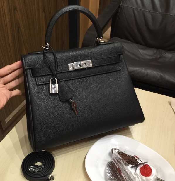 กระเป่า hm kelly togo 28 cm สีดำ