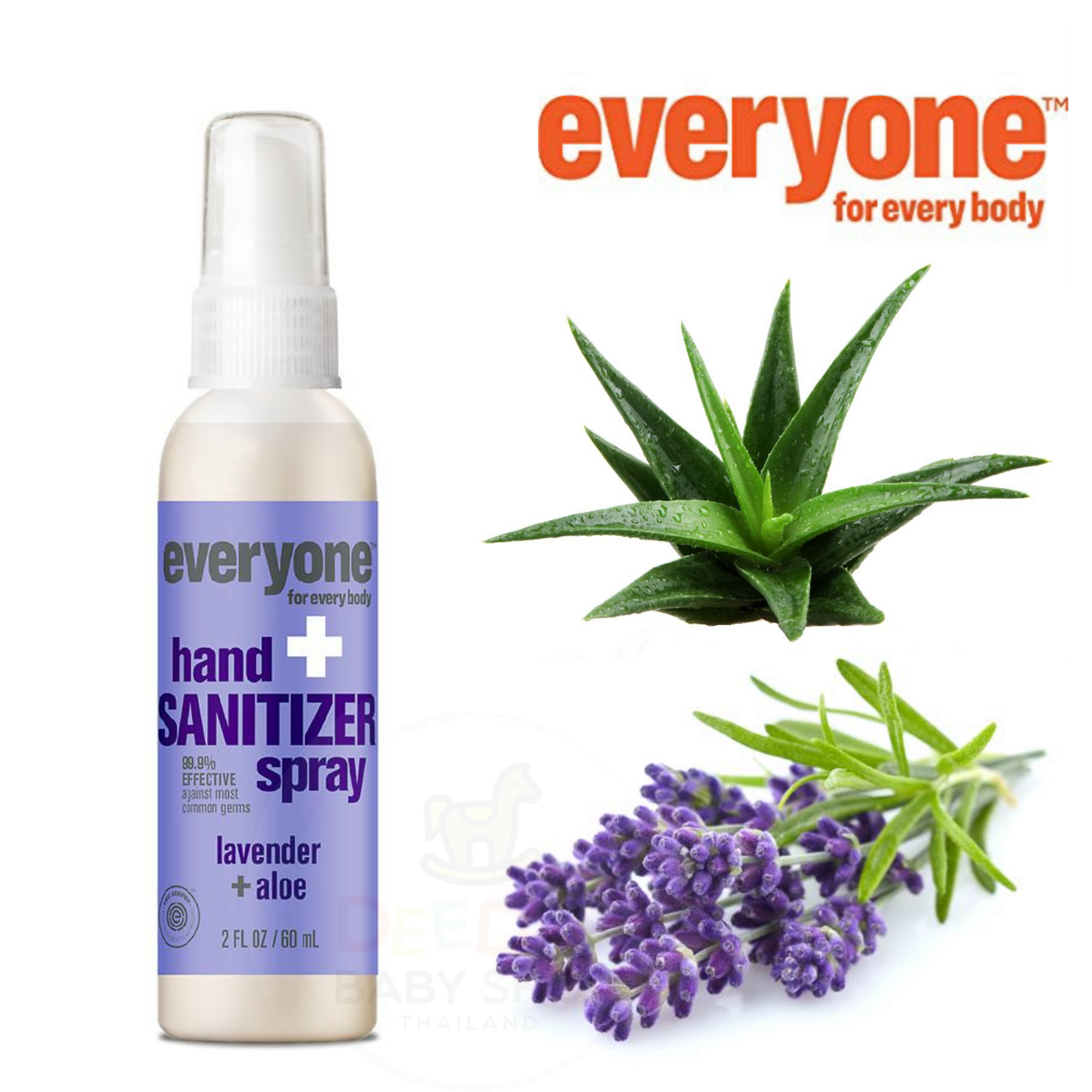 สเปรย์ทำความสะอาดมือและกำจัดเชื้อโรค everyone for every body Hand Sanitizer Spray (Lavender & Aloe)