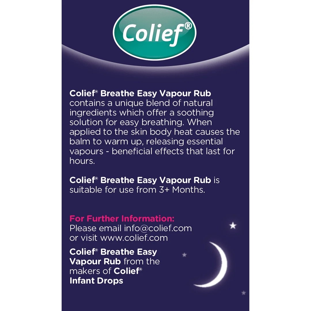 บาล์มบรรเทาอาการคัดจมูกสำหรับเด็ก Colief Breathe Easy Vapour Rub