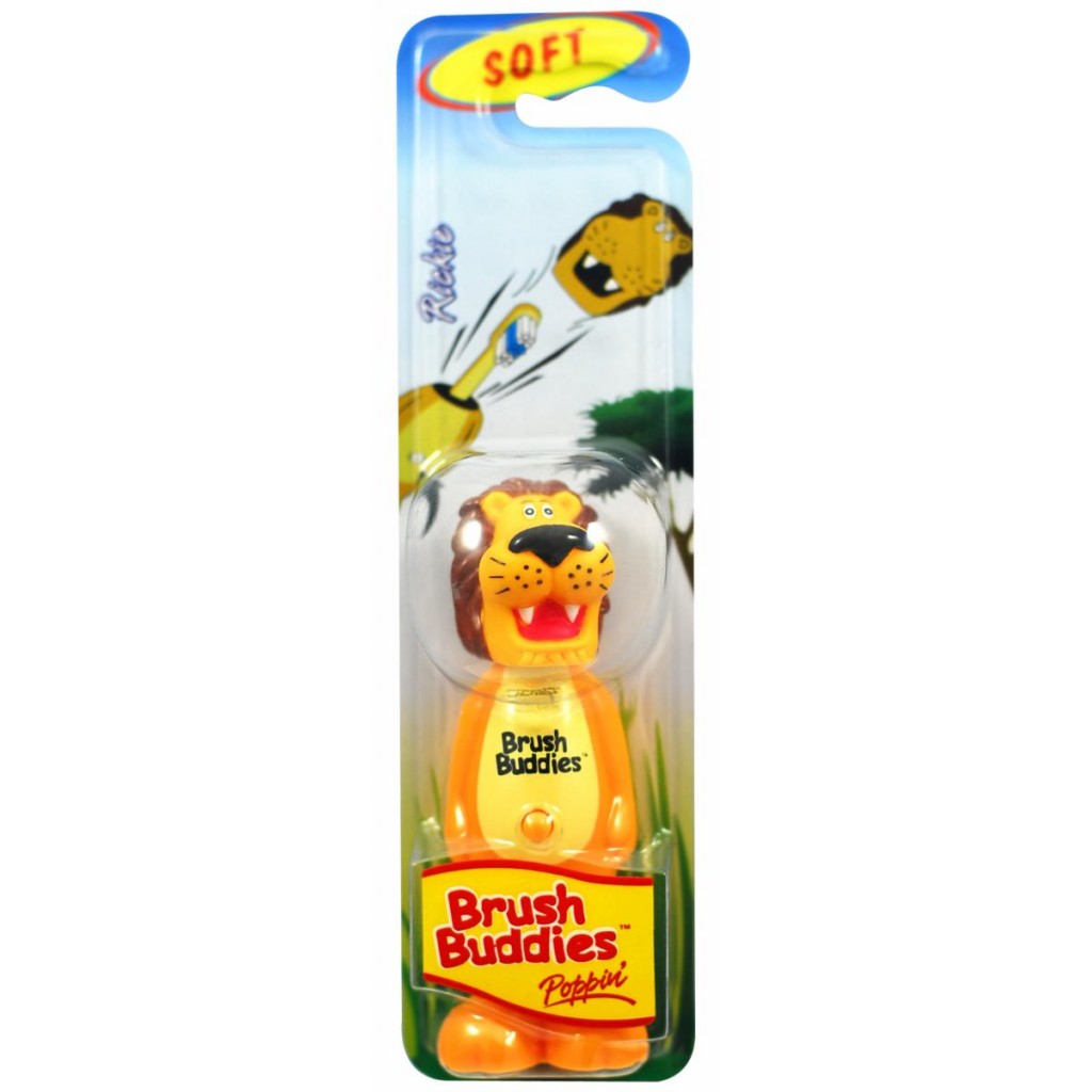 แปรงสีฟันเด้งดึ๋งปลอดสารพิษ Brush Buddies Poppin' Toothbrush (Rickie)