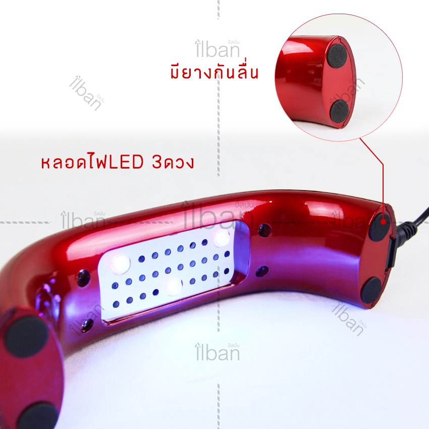 Elit เครื่องอบเล็บ เครื่องอบเจล ขนาดพกพา 3LED Mini Nail Lamp USB (Red)