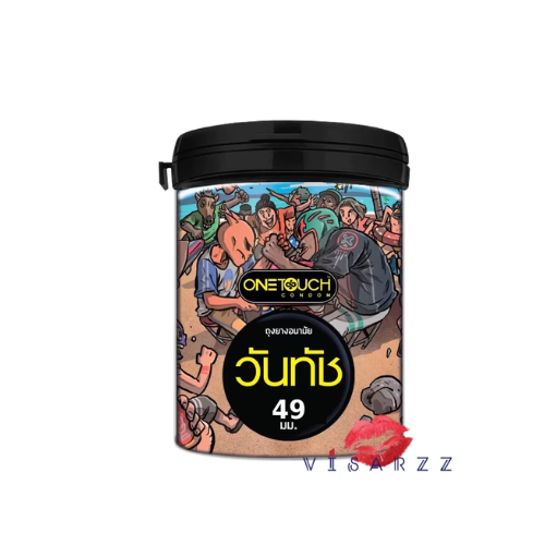 Onetouch Condom Limited Edition วันทัชถุงยางอนามัย 12ชิ้น ขนาด 49 มม.แบบกระปุก ถุงยางอนามัยผิวเรียบ ไม่เจือสี มีสารหล่อลื่นในตัว