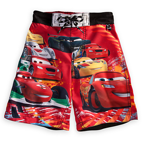 กางเกงขาสั้นว่ายน้ำเด็ก Disney Lightning McQueen Swim Trunks กันรังสียูวี 50+ ไซส์ M(7/8) และ L(9/10) จาก Disneystore อเมริกา