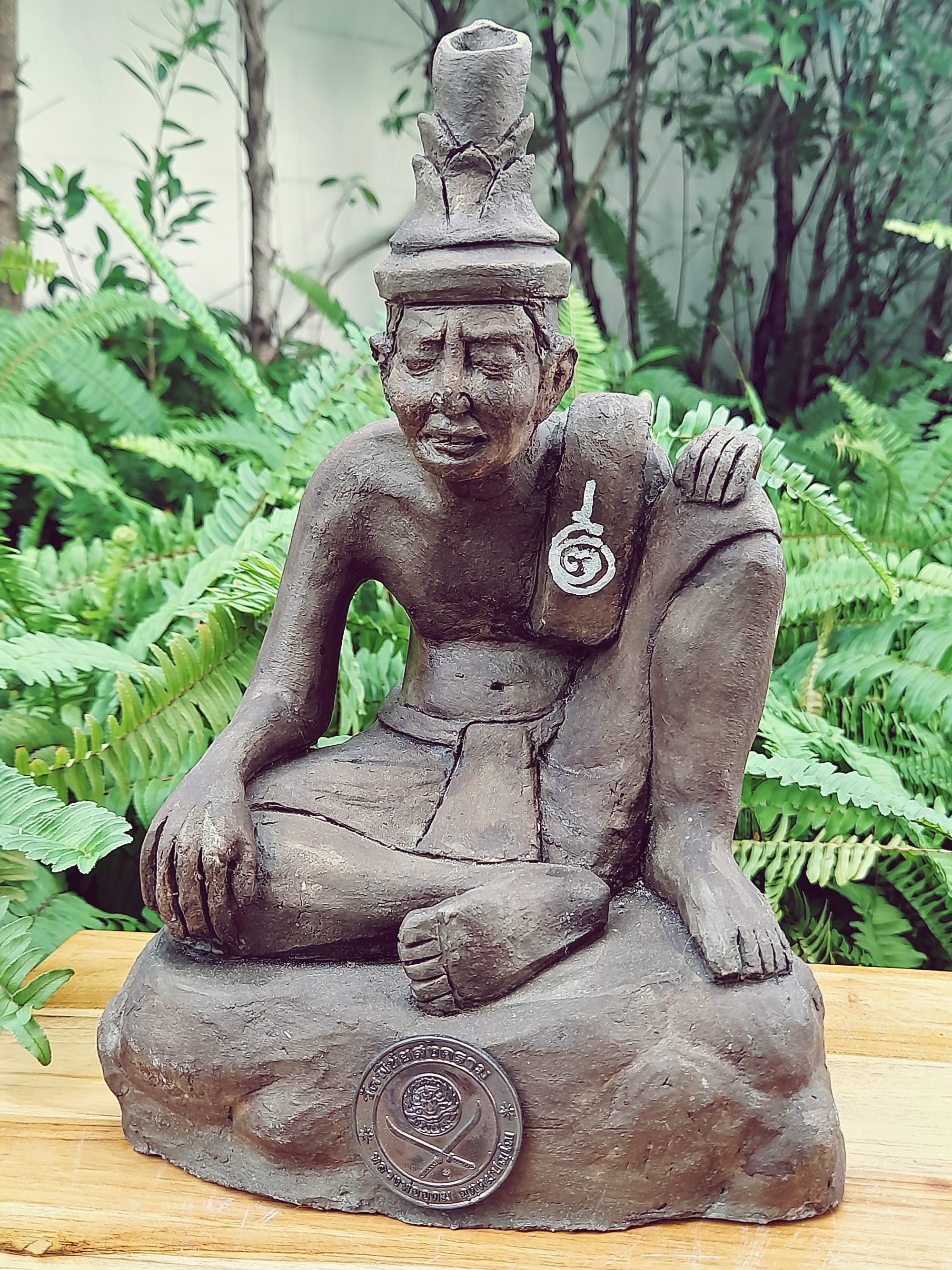 รูปปั้น พ่อปู่ฤาษี นารอท (พ่อแก่) รุ่น2 #รุ่นสุดท้าย พิธีโชคดี เนื้อดินผสมว่าน (ปั้นมือ แบบโบราณ ฐาน7นิ้ว สูง10นิ้ว) จารยันต์ ฐานบรรจุแผ่นยันต์เงิน (จัดสร้าง200ตน) ปี2564 #รับประกันแท้และทัน