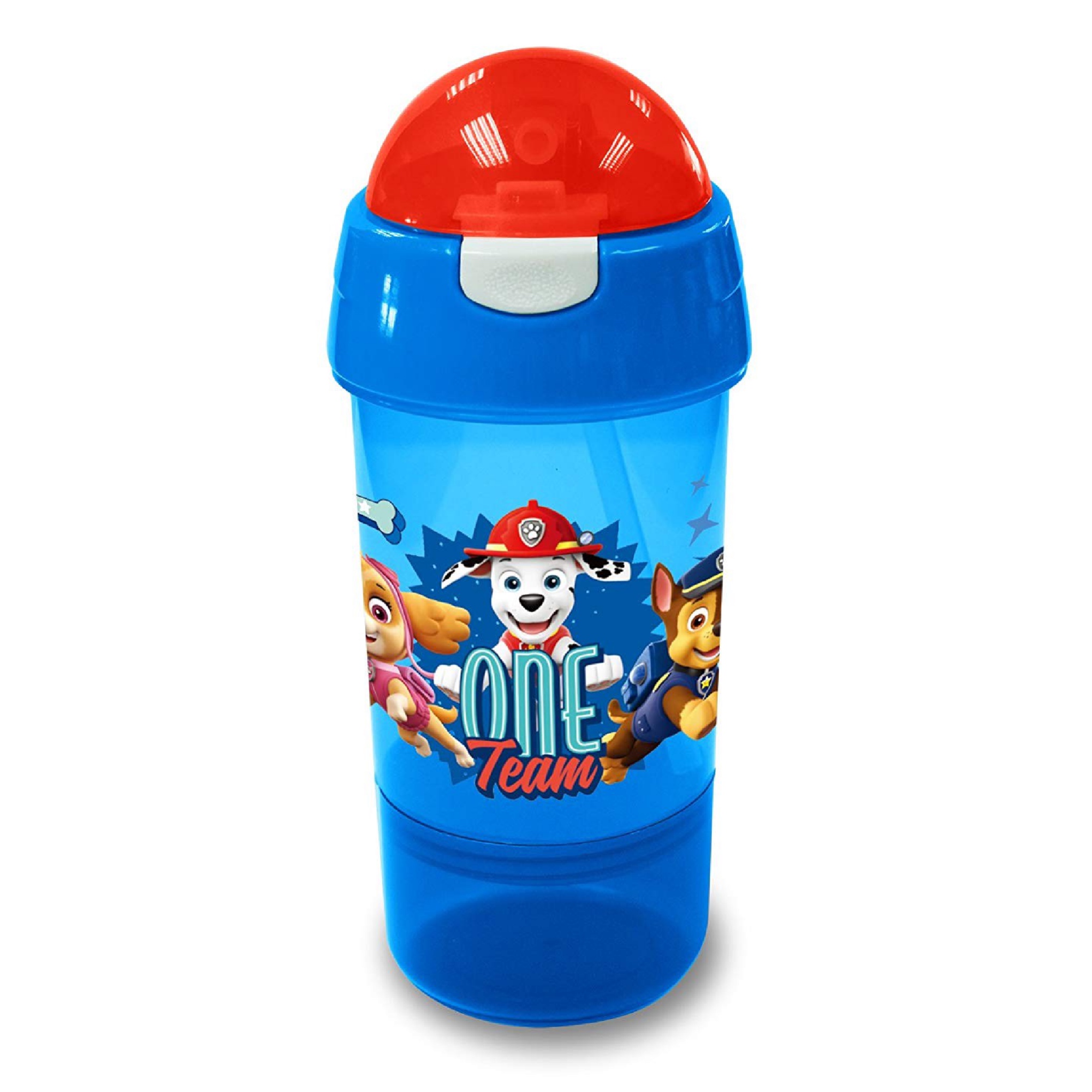 กระติกน้ำพร้อมหลอดดื่มสำหรับบรรจุเครื่องดื่มและของว่าง SPEAMARK Housewares Paw Patrol Sip N Snack Bottle (Blue)