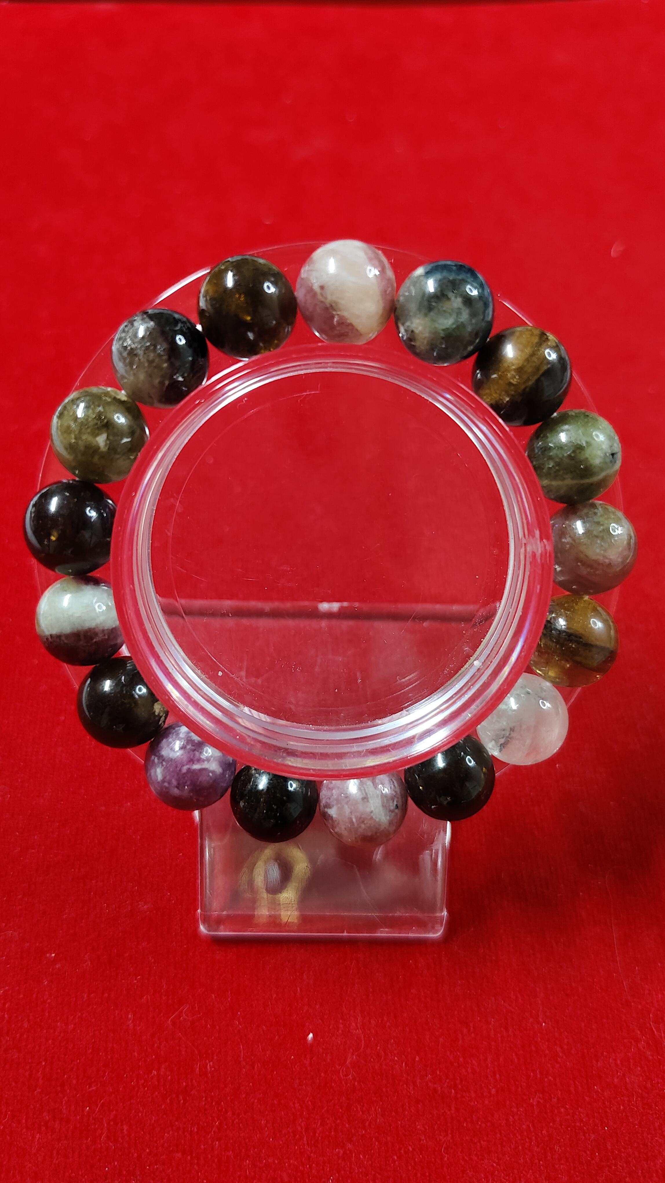 #ข้อมือหินทัวร์มาลีน (Tourmaline)หลากสีรหัสbh-0036
