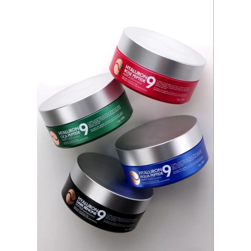 (กล่องดำ สูตร Dark Benone) Medi-Peel Hyaluron Peptide 9 Ampoule Eye Pactch 1.6g x 60ea มาส์กเจลลี่ชุ่มฉ่ำด้วยเปปไทด์ และฮยารูรอน ใช้เป็นมาส์กรอบดวงตา หรือเฉพาะจุดที่กังวลเช่น หว่างคิ้ว ร่องแก้ม ร่องน้ำหมาก และหว่างคิ้วได้เลยค่ะ
