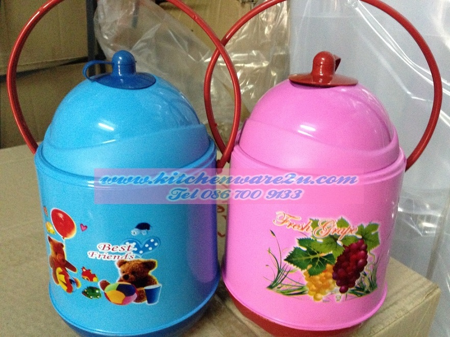 P08293 กระติกน้ำแฟนซี สีหวาน นำไปขาย 25 บาทได้ (ราคาขายส่งต่อ 12 โหล: 144 ใบ:เฉลี่ย 220 บ/โหล)