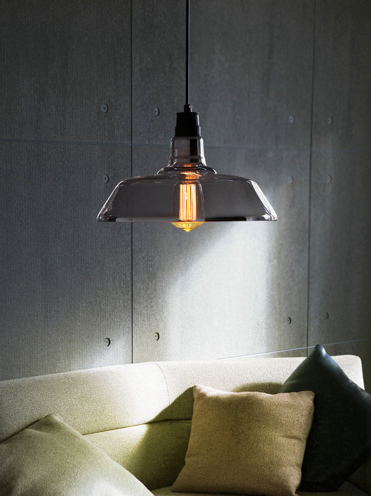 โคมไฟแขวนเพดานแก้ว Loft American [PL039]