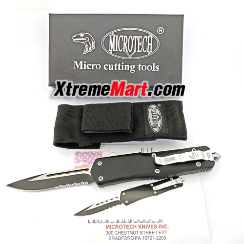 มีดสปริงตรง กึ่งหยัก Microtech Combat Troodon 00556 D/E Automatic Knife Camping Tool