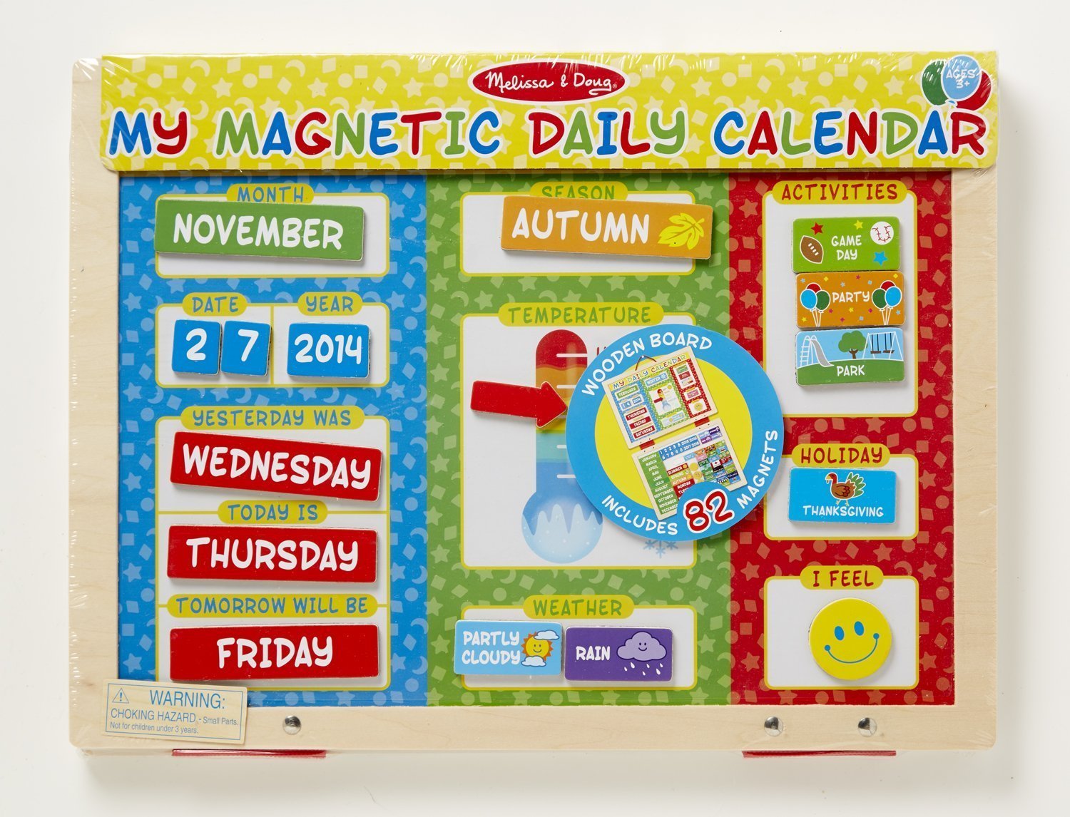 แผ่นกระดานแม่เหล็กปฏิทินกิจกรรมรายวัน Melissa & Doug My Magnetic Daily Calendar