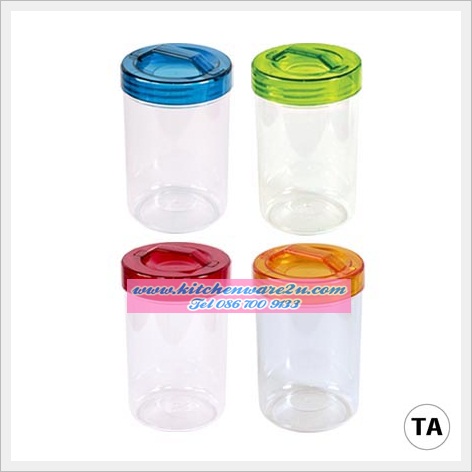 P05104 ขวดโหลหูจับ ฝาหมุน พลาสติกเนื้อแข็งใส (กว้าง 14 ยาว 14 สูง 21 ซม. ) ความจุ 2.5 ลิตร เกรดเอ คุณภาพดี No.882 ราคาส่ง 1 โหล: 12 ใบ (เฉลี่ย 75 บ/ใบ