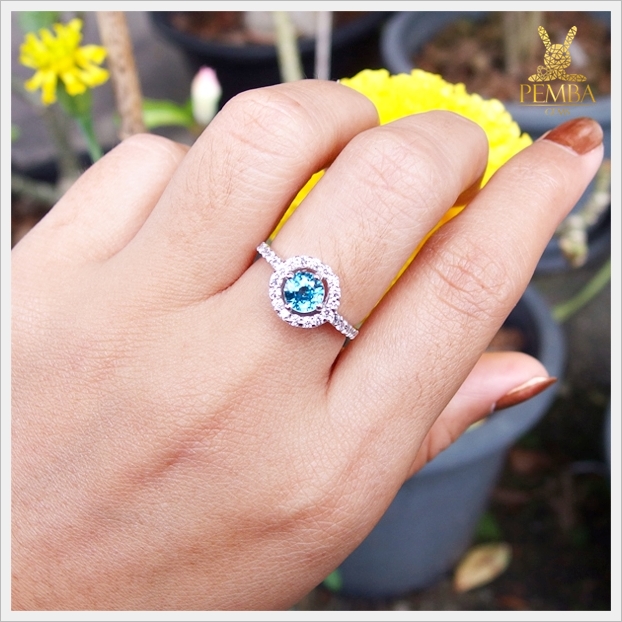 แหวนเพทายแท้ สวยใสดั่งน้ำทะเล ใส่ติดนิ้วน่ารักๆ แหวนพลอยแท้