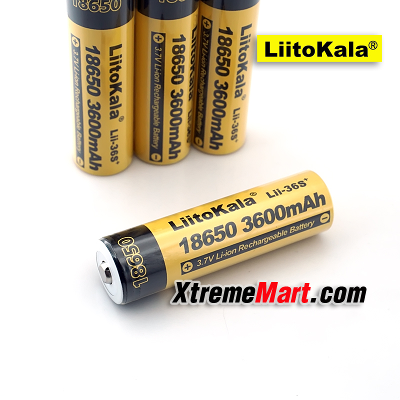 แบตเตอรี่ชาร์จได้ LiitoKala 18650 Lii-36S+ หัวนูน 3.7V Li-ion 3600mAh (ของแท้ ความจุเต็ม) Lithium battery (ก้อนละ)