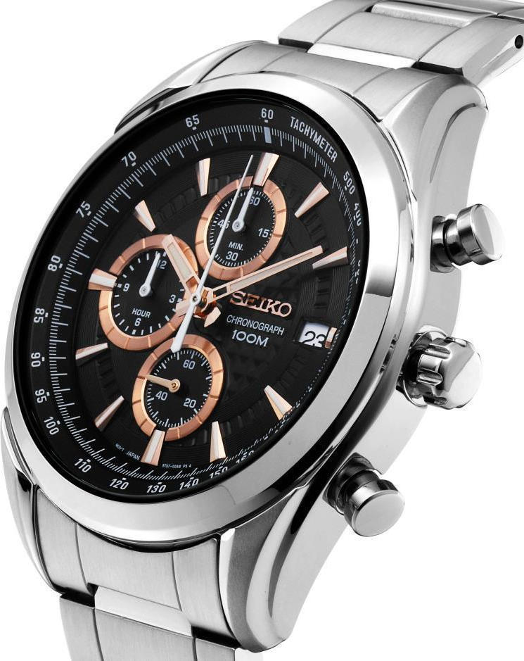 Karnvera Shop นาฬิกาข้อมือผู้ชาย Seiko Chronograph Quartz Tachymeter SSB199P1 Men's Watch