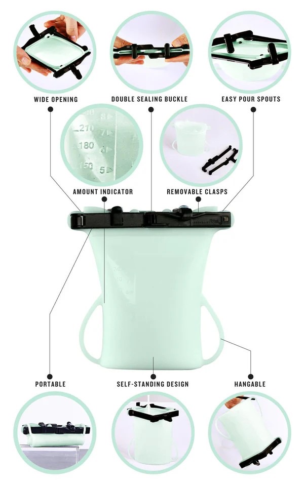 ถุงซิลิโคนเก็บน้ำนมแม่สารพัดประโยชน์ Legendairy Milk Silicone Breastmilk Storage Bags (Pearl)