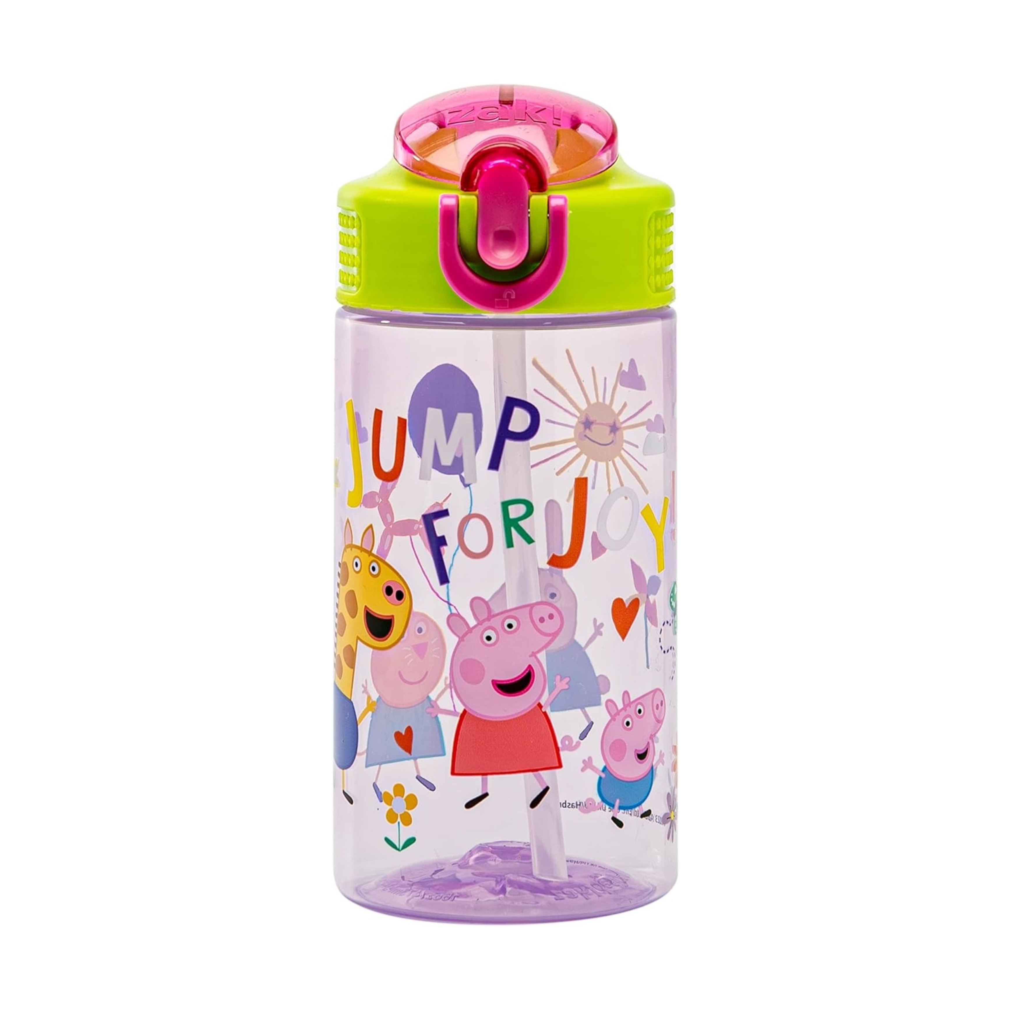 กระติกน้ำพร้อมหลอดดื่มสำหรับเด็ก Zak! Peppa Pig 16 Oz. Reusable Water Bottle with Straw