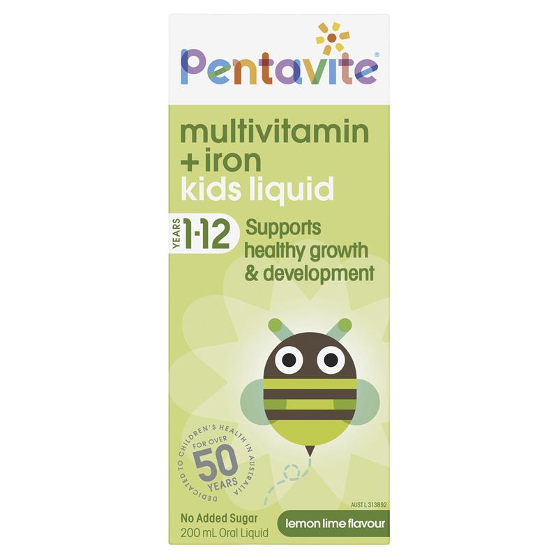 วิตามินรวมเสริมธาตุเหล็กสำหรับเด็ก Pentavite Multivitamin with Iron Oral Liquid