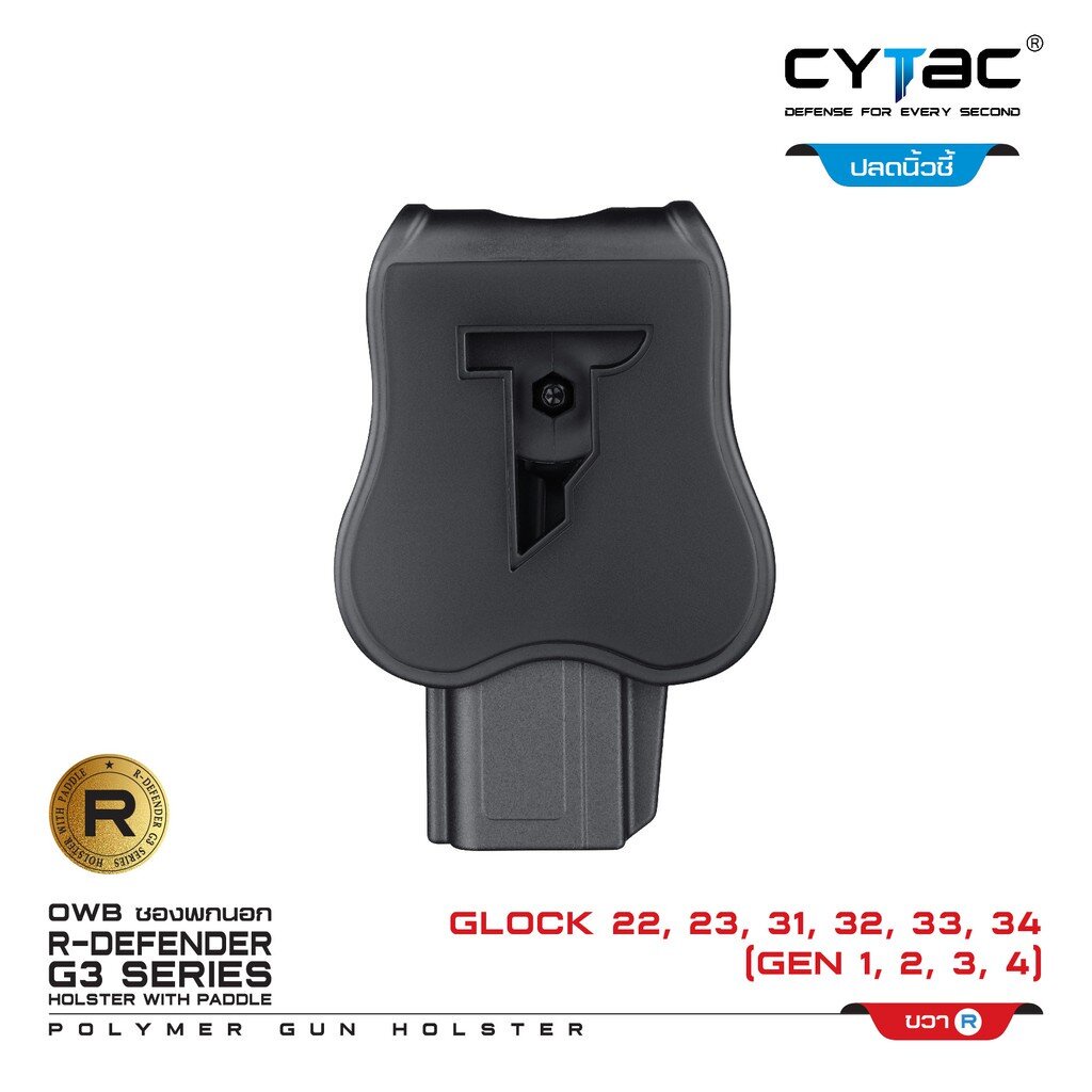 CYTAC thailand ซองพกนอก GL0CK 22,23,31,33,34 (ปลดล็อคนิ้วชี้)