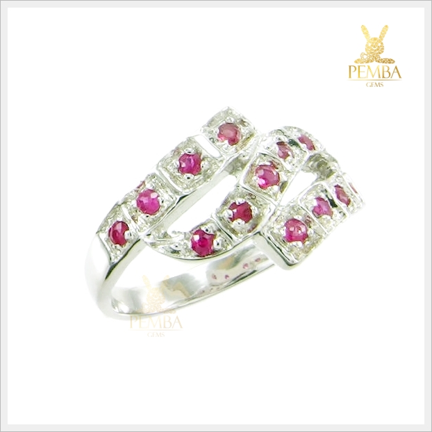 แหวนทับทิมพม่าแท้ สีชมพูหวานๆ สวยงาม เงินแท้925 แหวนพลอยแท้