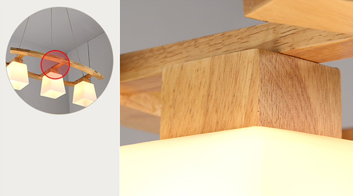 โคมไฟแขวนเพดาน 3 ดวง สไตล์ไม้โมเดิร์น [V136]